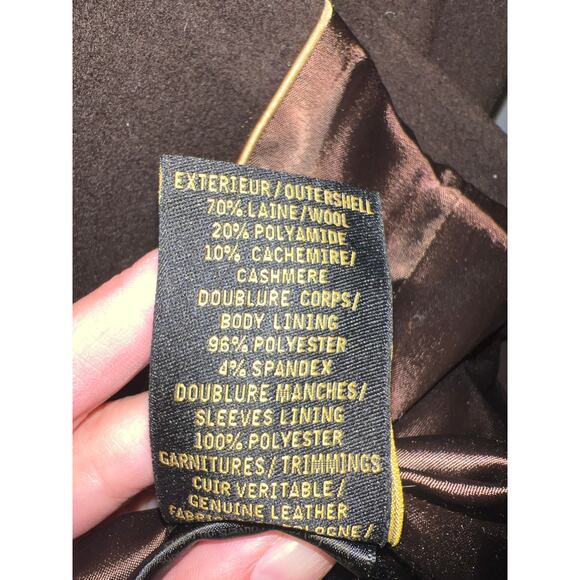 Mackage Chocolate Brown peacoat, Wool/Cashmere, Size P/S, KB363hang - Picture 6 of 8